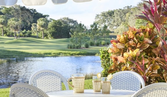 The Cottages patio chairs and table