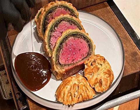 Beef Wellington on a plate